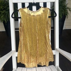☀️A Wish Come True Gold Euphoria Dance Costume Small Adult SA